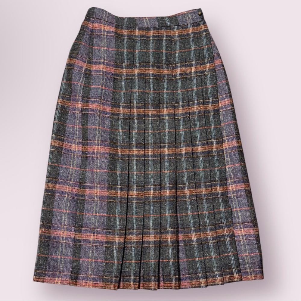 Vintage 80’s Breckenridge wool quarter Pleated Midi Skirt